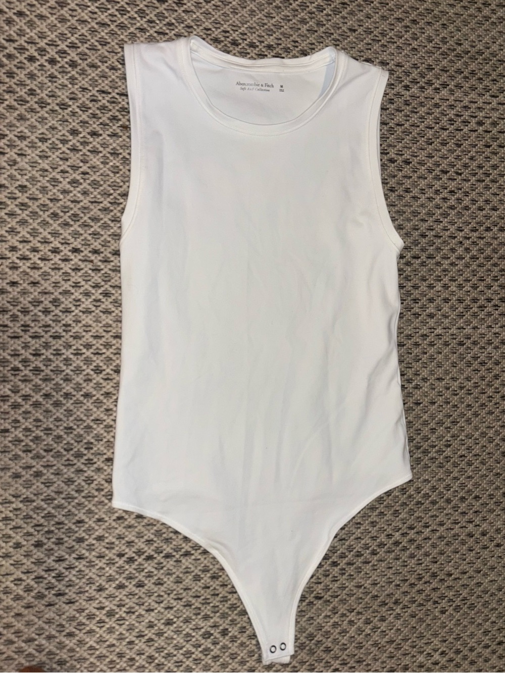 Abercrombie and Fitch white bodysuit thong cotton blend size m
